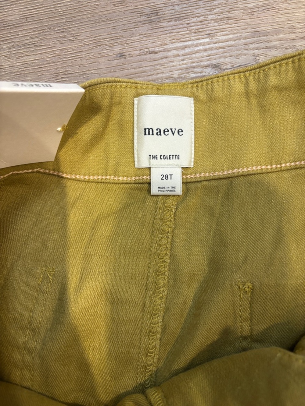 Anthropologie Maeve The Colette Cropped Linen Wide Leg Pants Yellow 28 Tall - Picture 2 of 8
